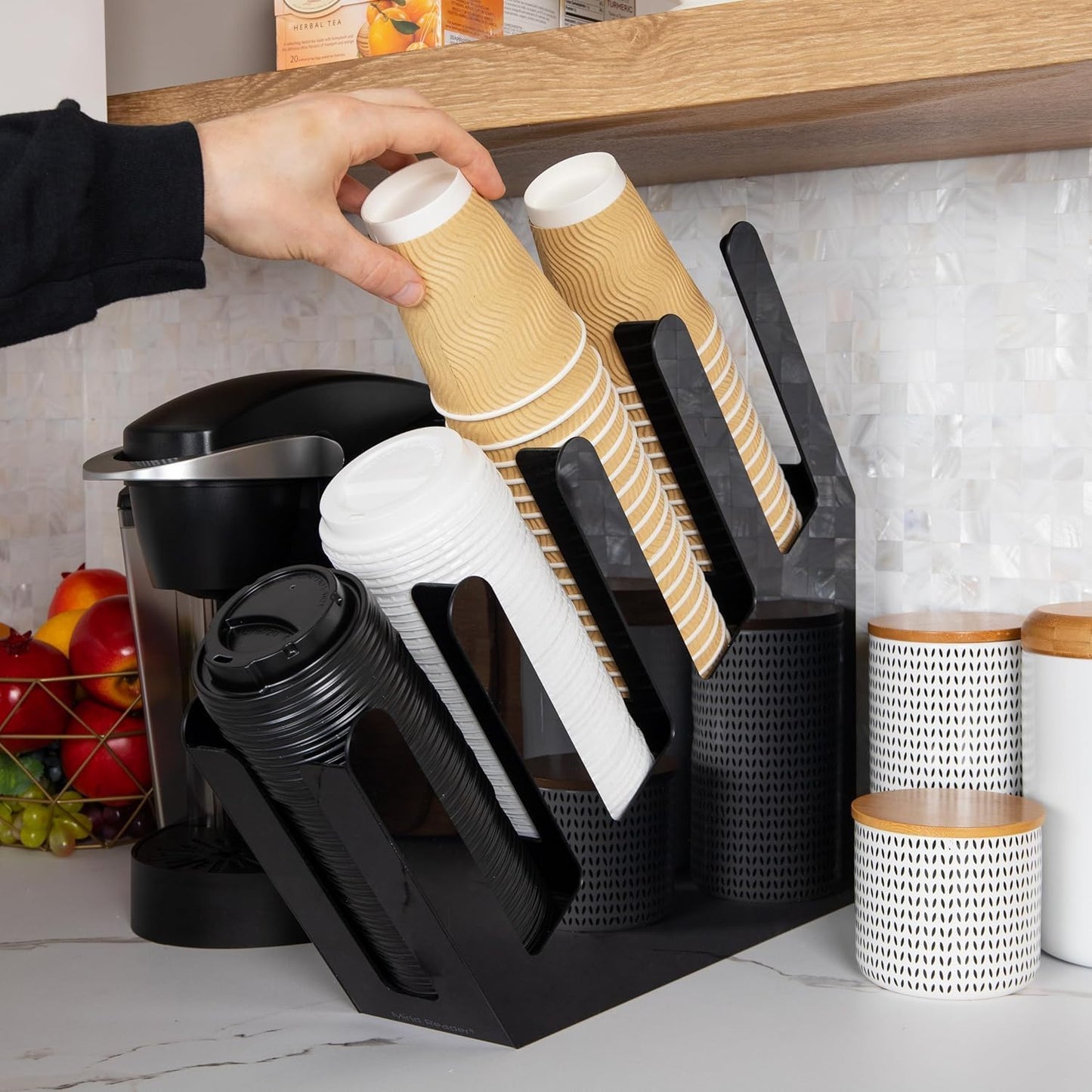 Countertop Cup & Lid Organizer – 4 Slots