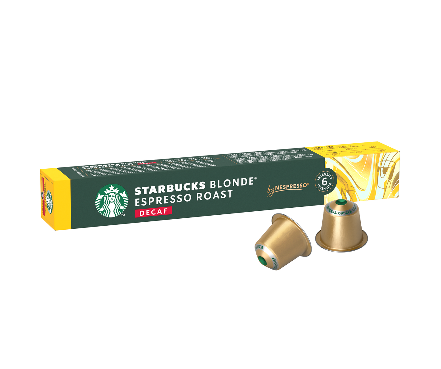 Starbucks Blonde Roast Decaf Compatible Capsules – 10 Nespresso Pods