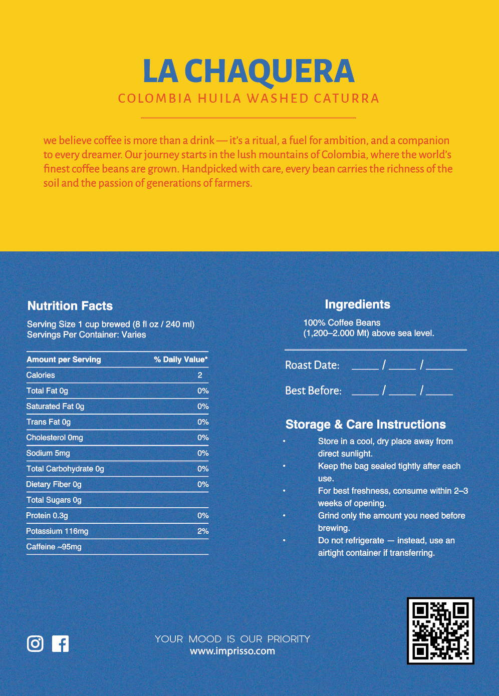 Impr’isso – La Chaquera (Colombia Huila Washed Caturra)