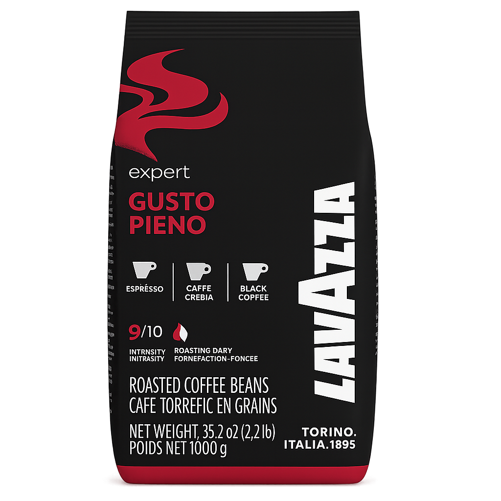 Lavazza Gusto Pieno Expert Coffee Beans – 1kg (Dark Roast, Intensity 12/13)