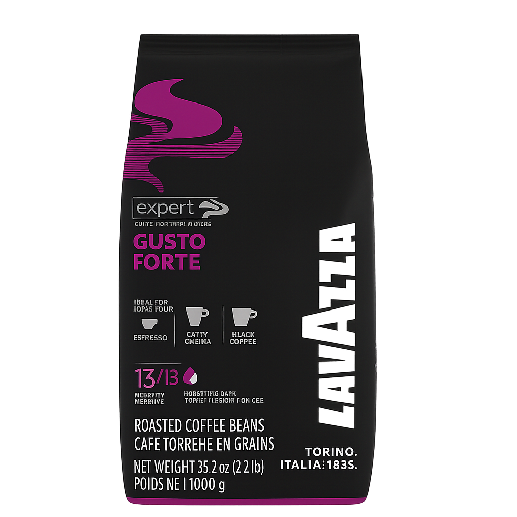 Lavazza Gusto Forte Coffee Beans – 1kg (Dark Roast, Intensity 13/13)