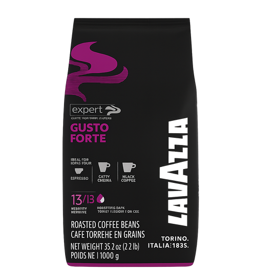 Lavazza Gusto Forte Coffee Beans – 1kg (Dark Roast, Intensity 13/13)