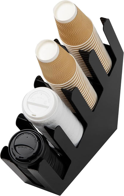 Countertop Cup & Lid Organizer – 4 Slot Coffee Station Holder