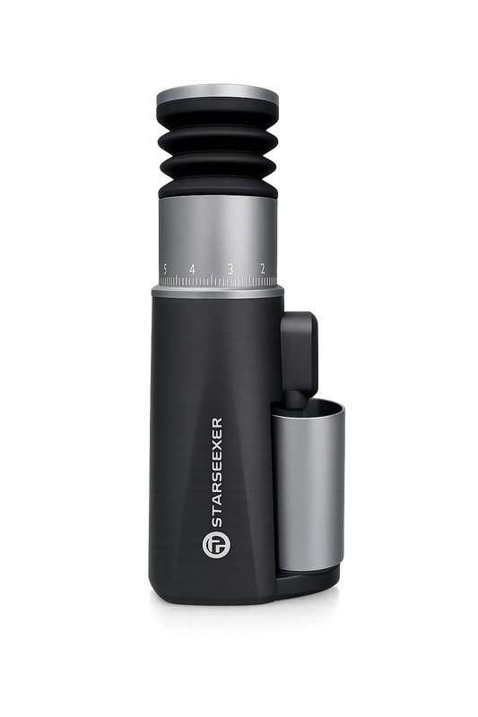 Starseeker EDGE Mini Portable Coffee Grinder - 38mm Conical Burrs, USB-C Fast Charge, 50 Grinds per Charge