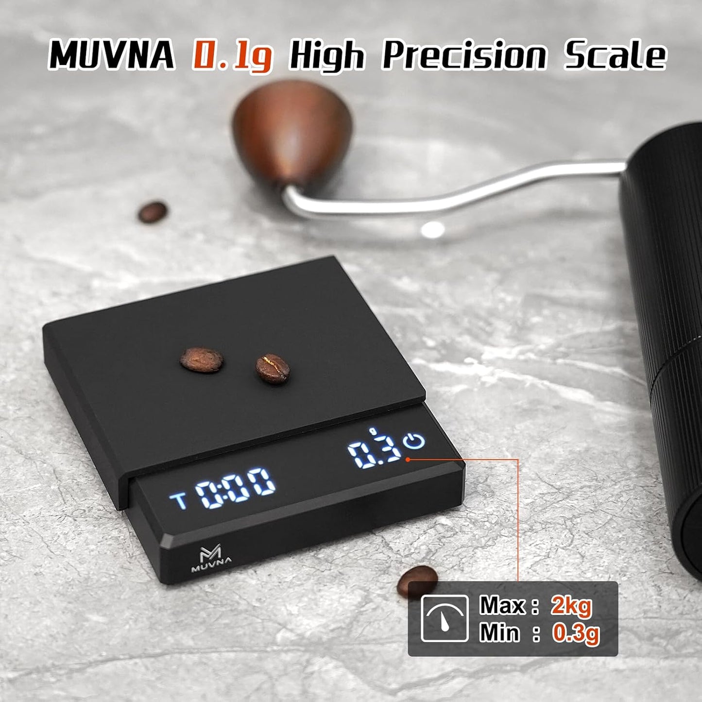 Muvna Mini Espresso Scale with Timer
