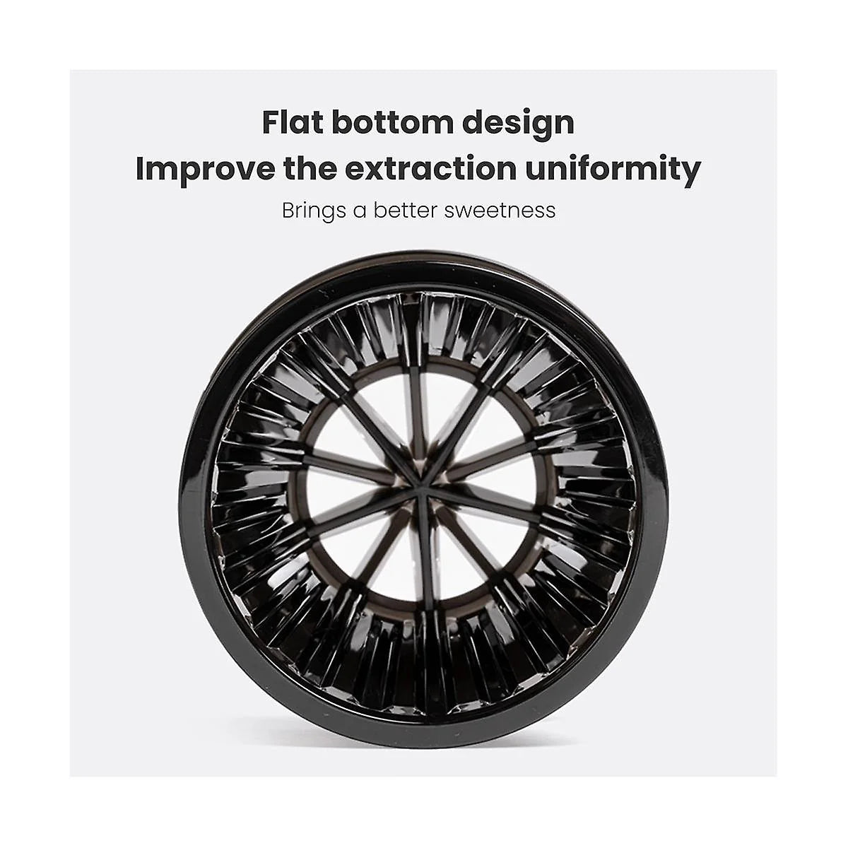 TIMEMORE Crystal Eye B75 Dripper – Flat-Bottom (Clear / Black)