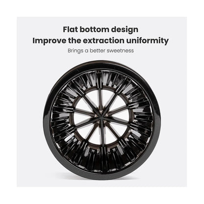 TIMEMORE Crystal Eye B75 Dripper – Flat-Bottom (Clear / Black)