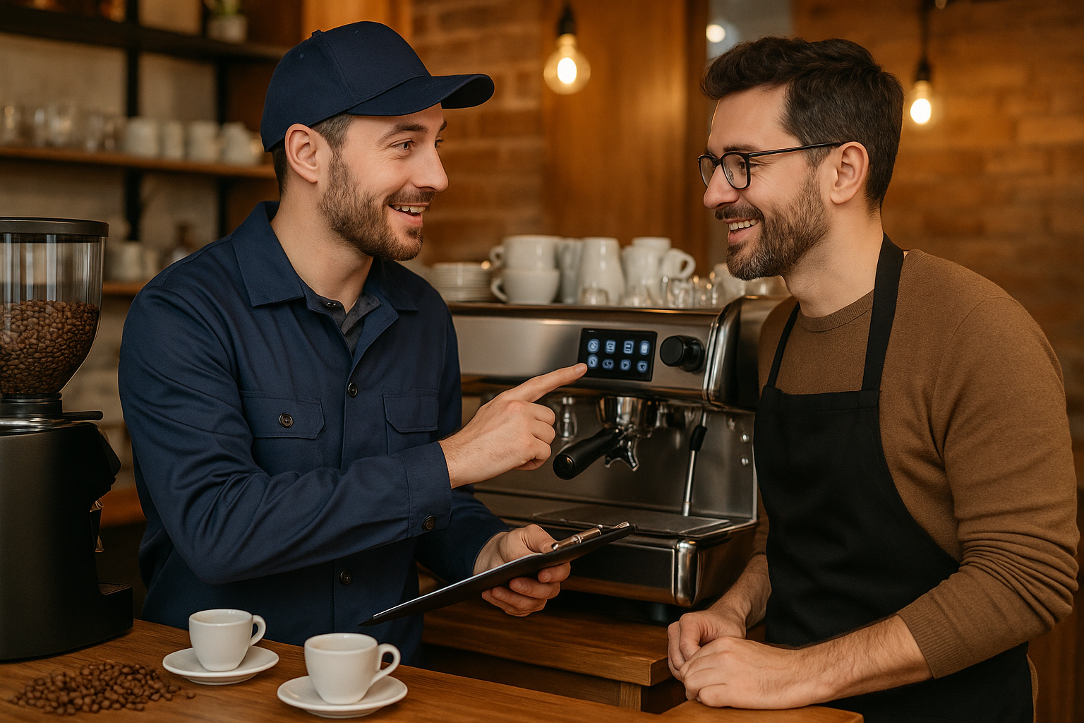 Barista pouring coffee - Imprisso support and service