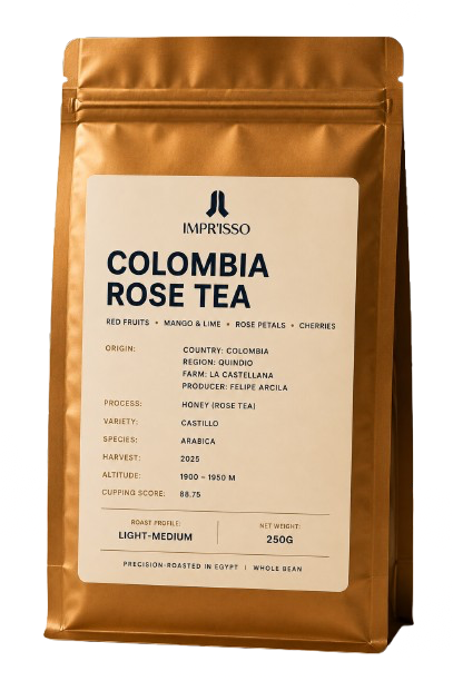 Impr’isso Colombia Felipe Arcila Rose Tea - بن كولومبيا فيليبي أرسلا شاي الورد