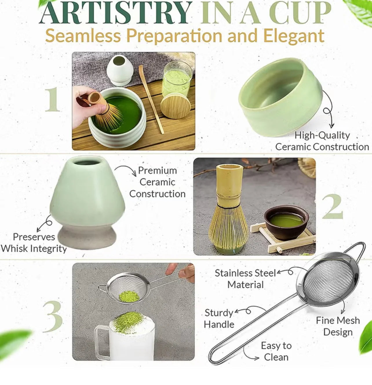 Matcha Tea Kit – 8 Pieces (Complete Set)
