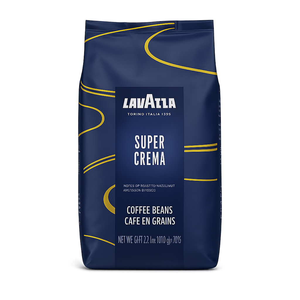 “Lavazza Super Crema Coffee Beans 1kg pack – Medium Roast Espresso Blend with Honey and Almond Notes”
