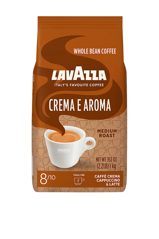 Lavazza Crema e Aroma Coffee Beans – 1kg (Medium Roast, 8/10 Intensity)