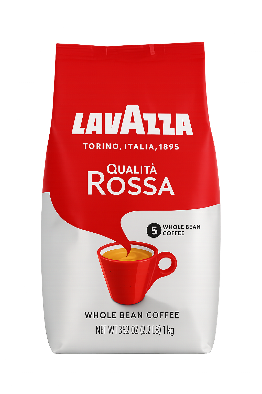 “Lavazza Qualità Rossa Coffee Beans 1kg pack – Espresso Roast Whole Beans with Chocolate and Dried Fruit Notes”