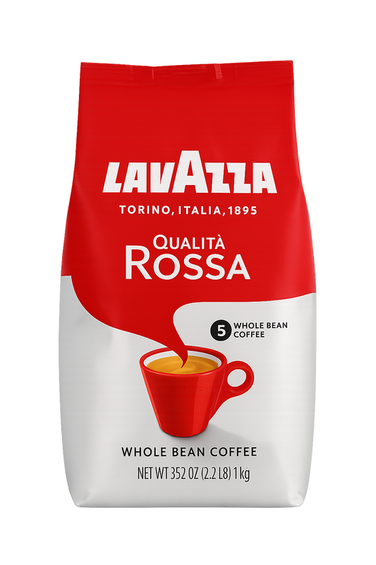 “Lavazza Qualità Rossa Coffee Beans 1kg pack – Espresso Roast Whole Beans with Chocolate and Dried Fruit Notes”