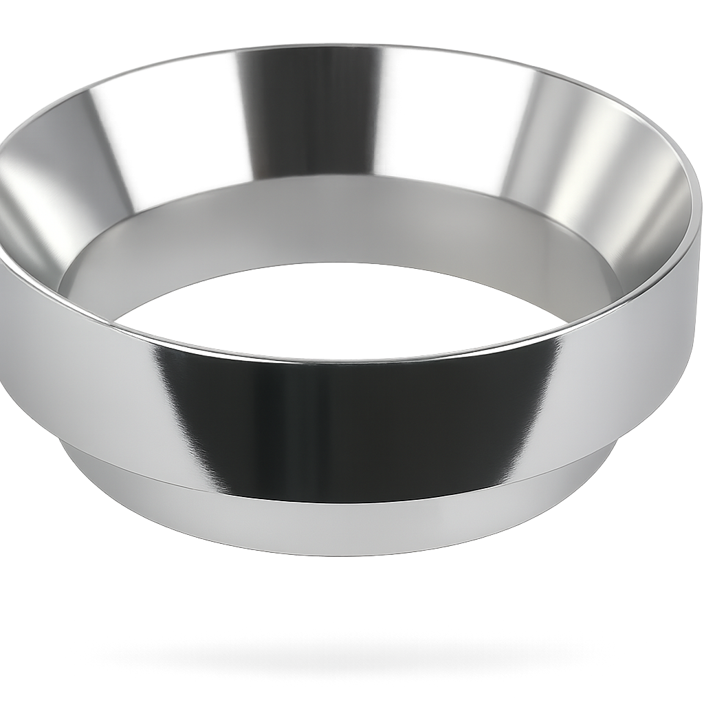 51mm espresso dosing ring with magnetic funnel – compatible with DeLonghi Dedica and other 51mm portafilter espresso machines