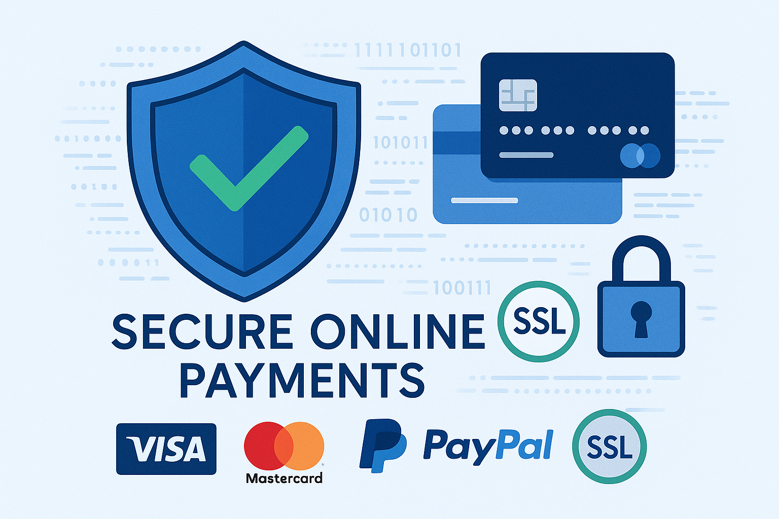 Secure payment methods credit card and mobile checkout